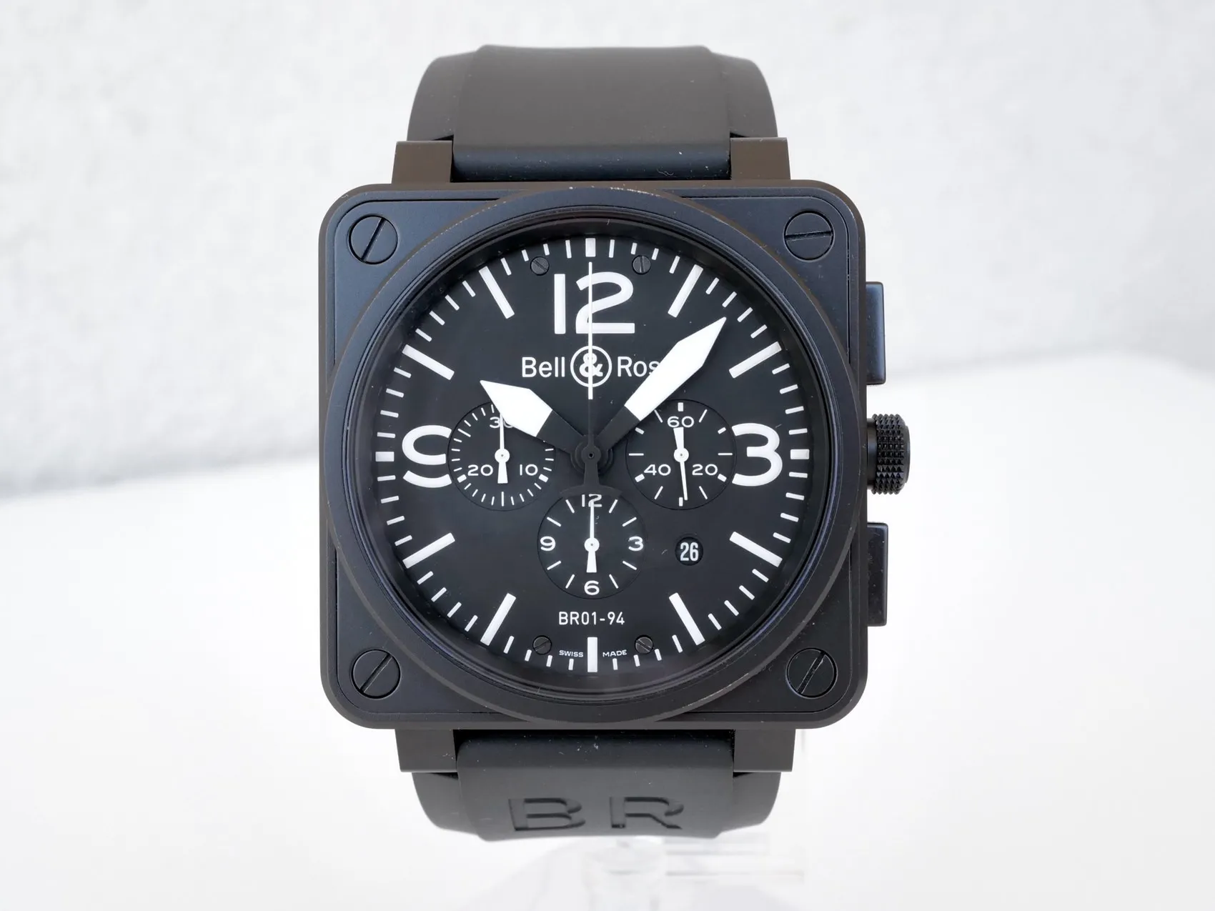 Bell & Ross BR 01 BR0194-BL-CA 46mm Stainless steel Black