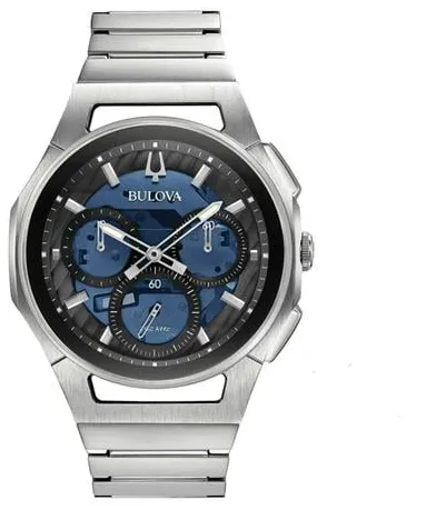 Bulova CURV 96A205 44mm Stainless steel Blue