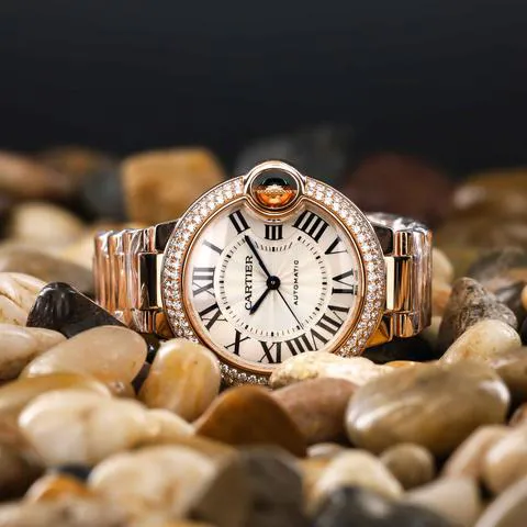 Cartier Ballon Bleu WE902034 33mm Rose gold Silver