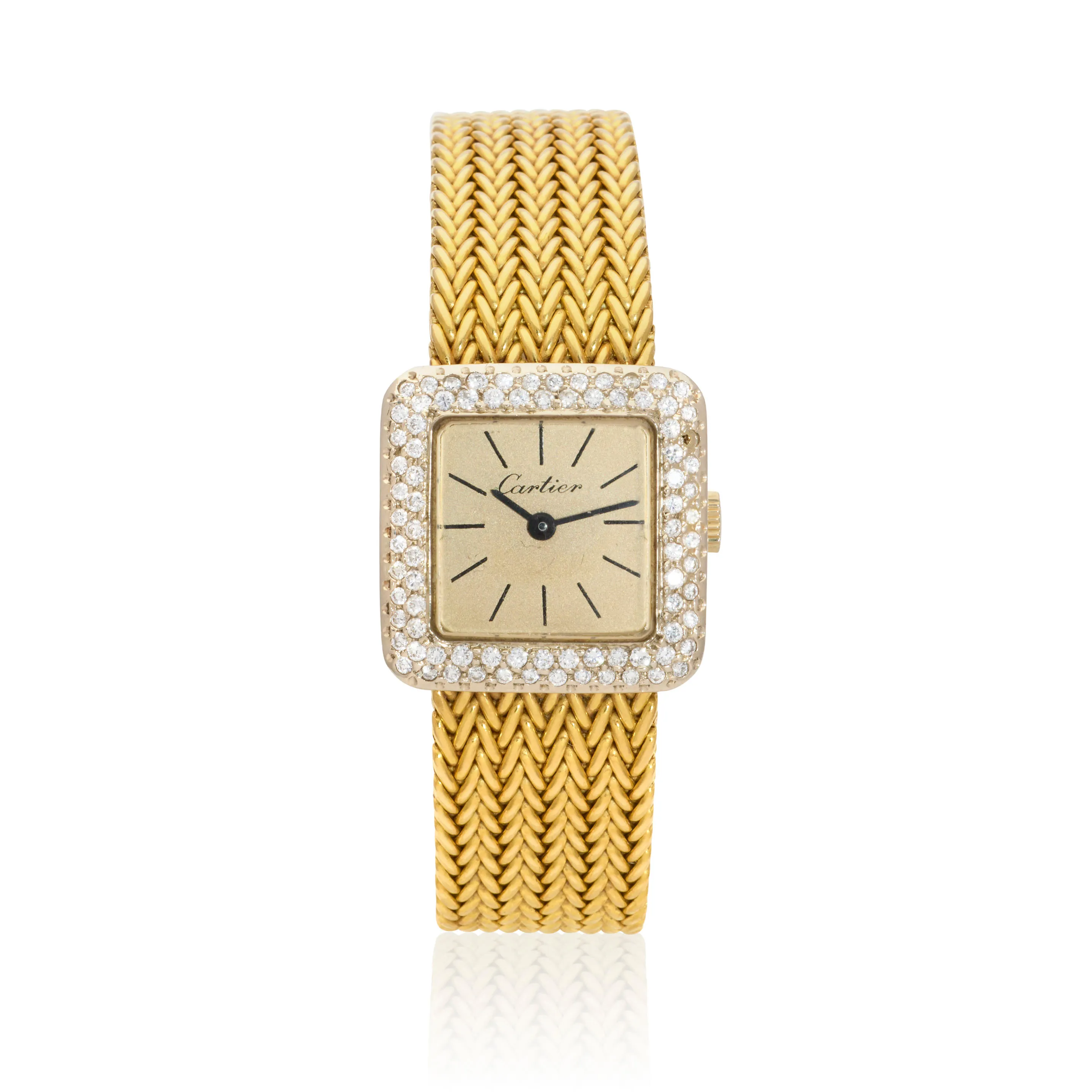 Cartier 21mm Diamond and 14k Gold Champagne