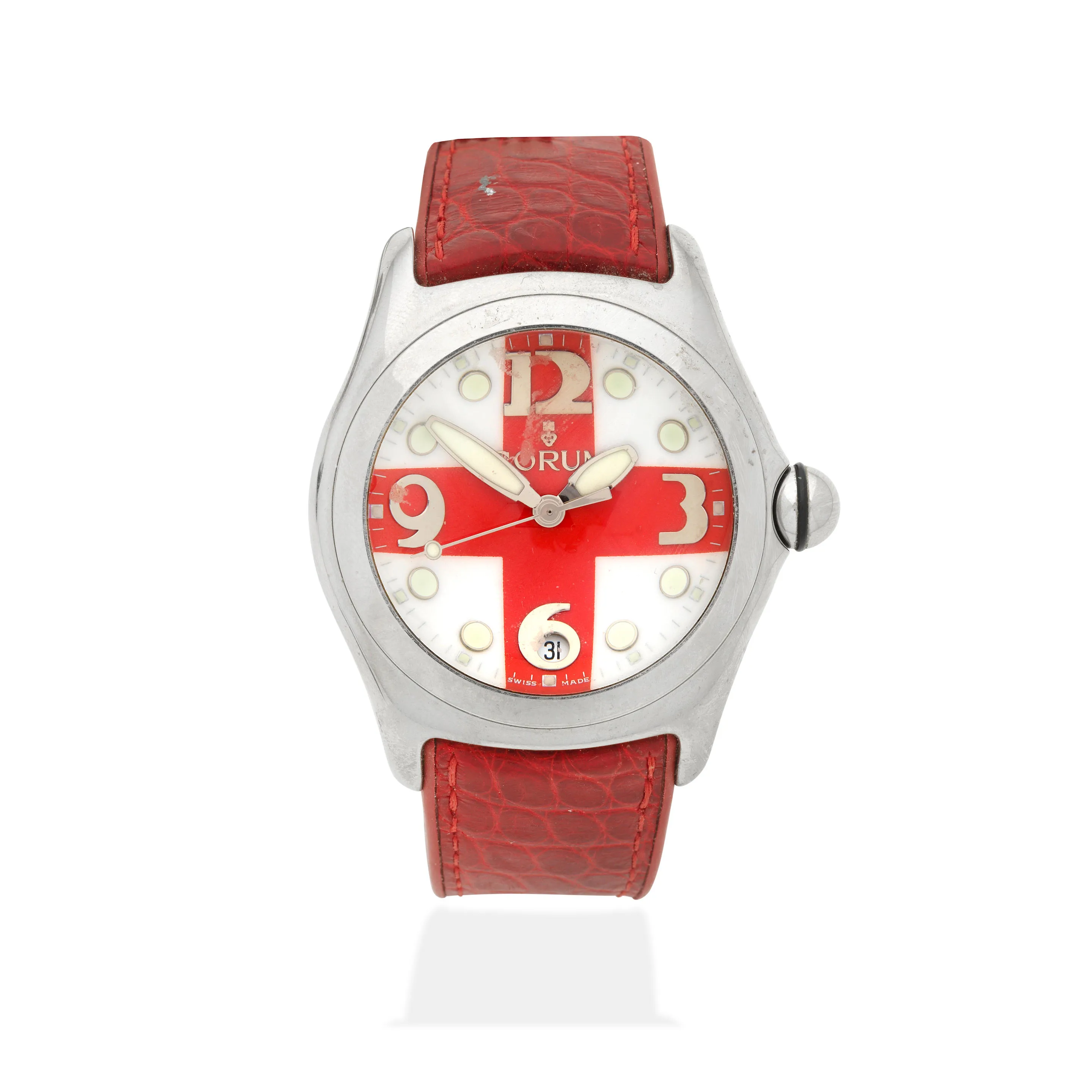 Corum Bubble 163.150.20 44mm Stainless steel Red and White