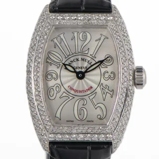 Franck Muller Conquistador 8005LQZ White gold and Diamond Silver