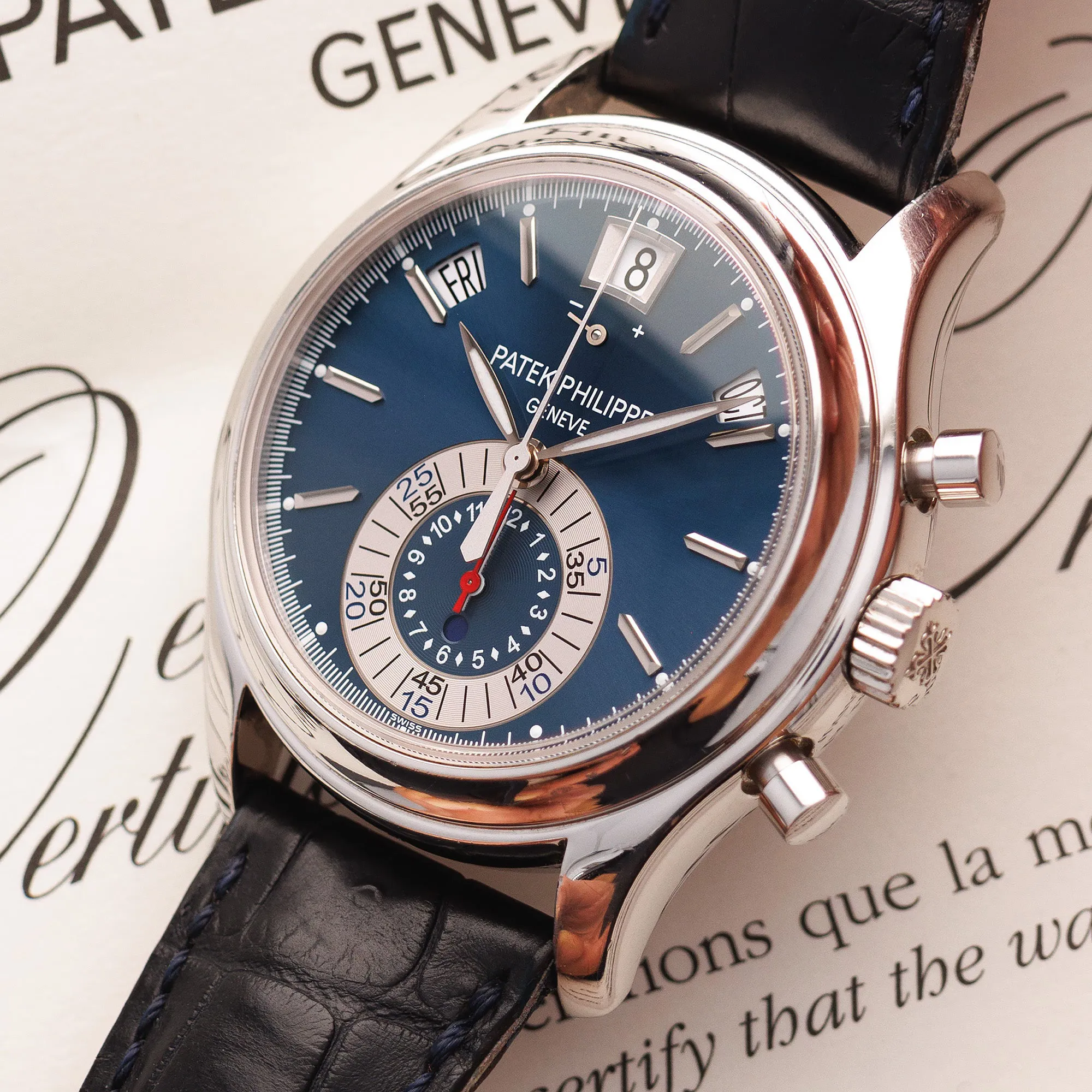 Patek Philippe Annual Calendar Chronograph 5960P-015 40.5mm Platinum Blue 1