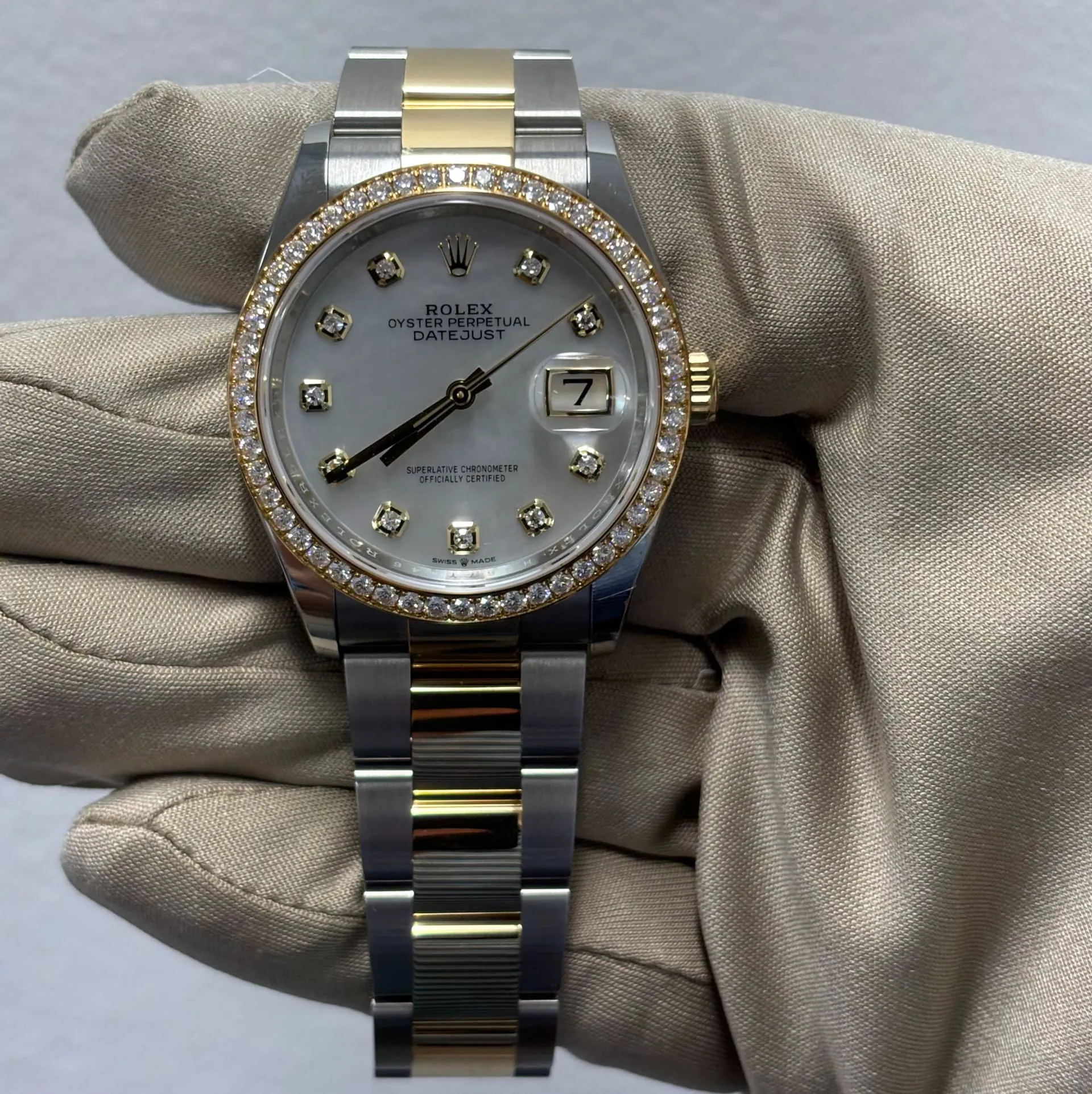 Rolex Datejust 126283RBR-0010 36mm Yellow gold and Oystersteel White