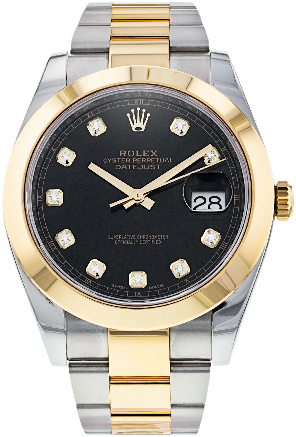 Rolex Datejust 41 126303 41mm Yellow gold and Stainless steel Black