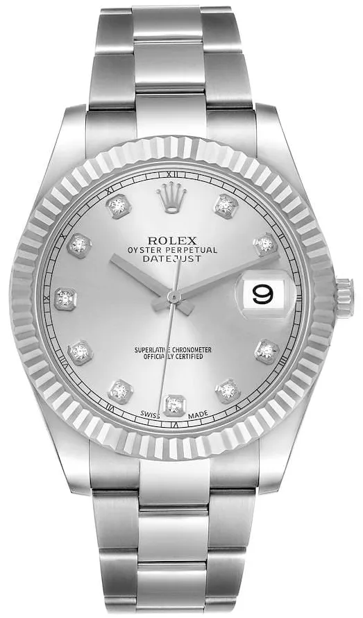 Rolex Datejust II 116334-0007 41mm White gold Silver