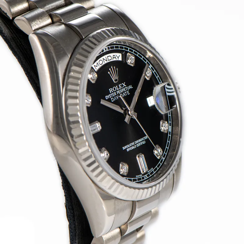 Rolex Day-Date 36 118239 36mm White gold and 18k white gold Black and Diamond 3