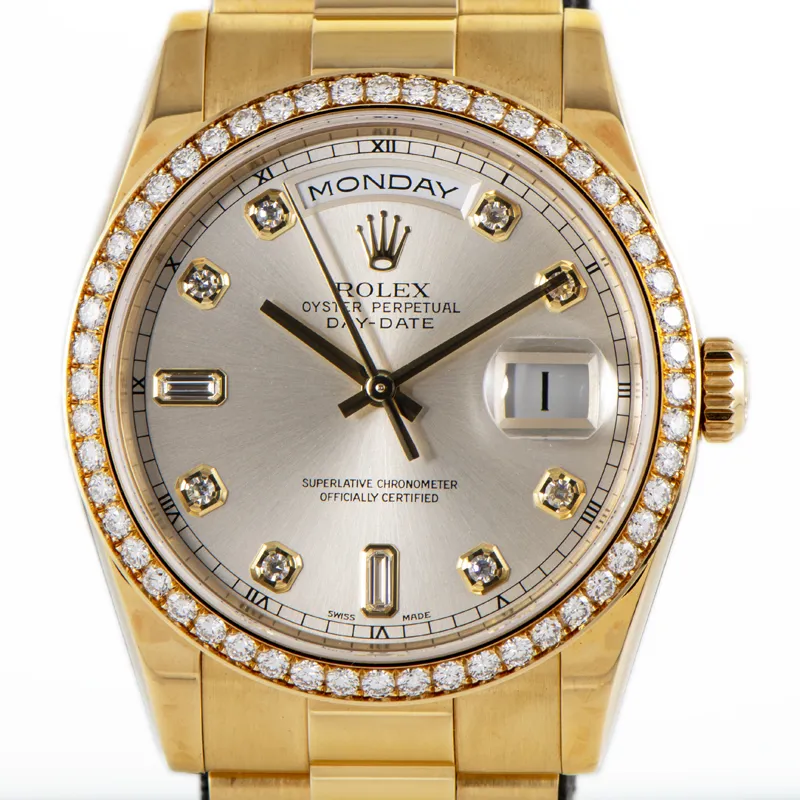 Rolex Day-Date 36 118348 36mm Yellow gold and 18k yellow gold Silve