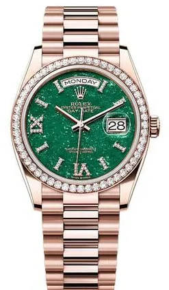 Rolex Day-Date 36 128345RBR 36mm Rose gold Green