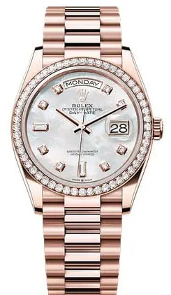 Rolex Day-Date 36 128345RBR 36mm Rose gold Mother-of-pearl