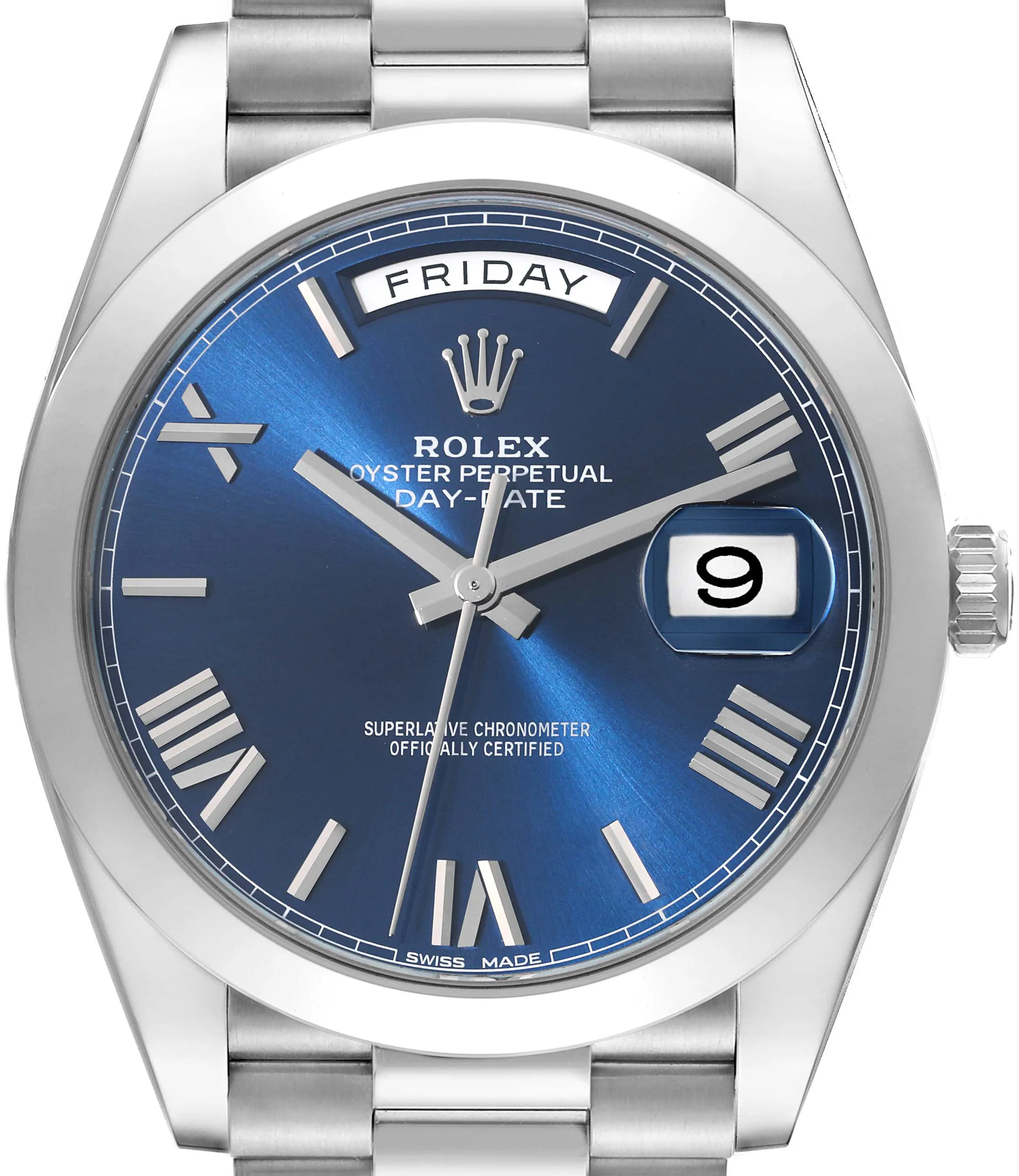 Rolex Day-Date 40 228206 40mm Platinum Blue