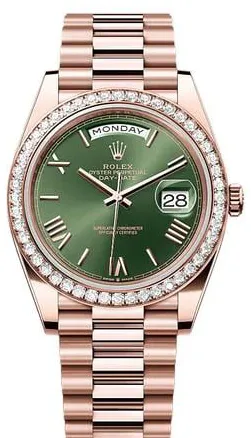 Rolex Day-Date 40 228345RBR Rose gold Green