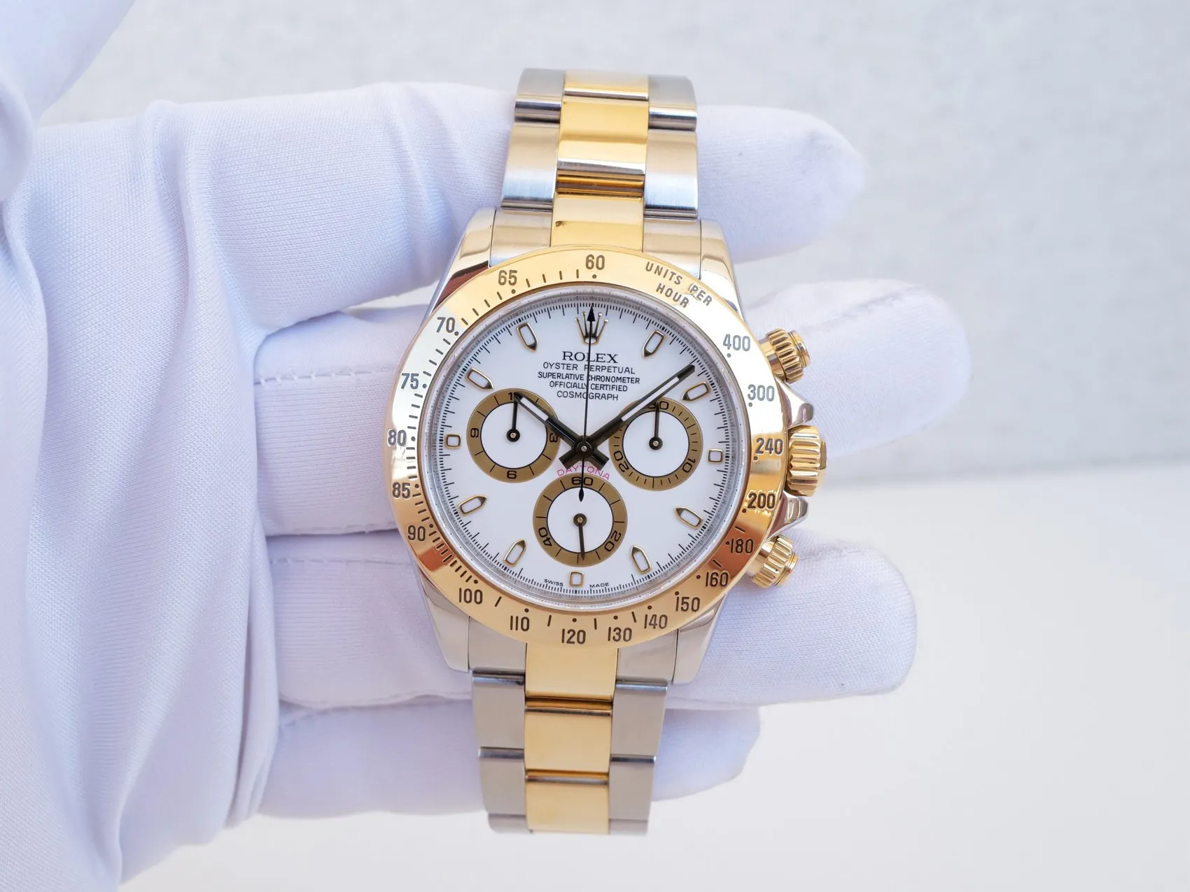 Rolex Daytona 116523-0040 40mm Yellow gold and Stainless steel White 9