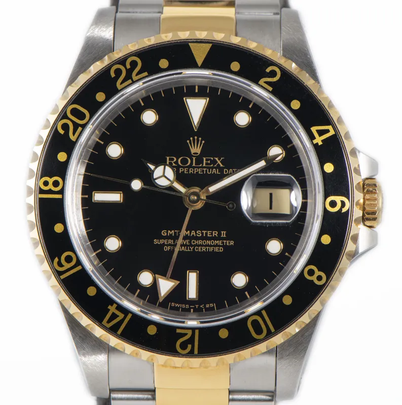 Rolex GMT-Master II 16713 40mm Yellow gold and Stainless steel Black