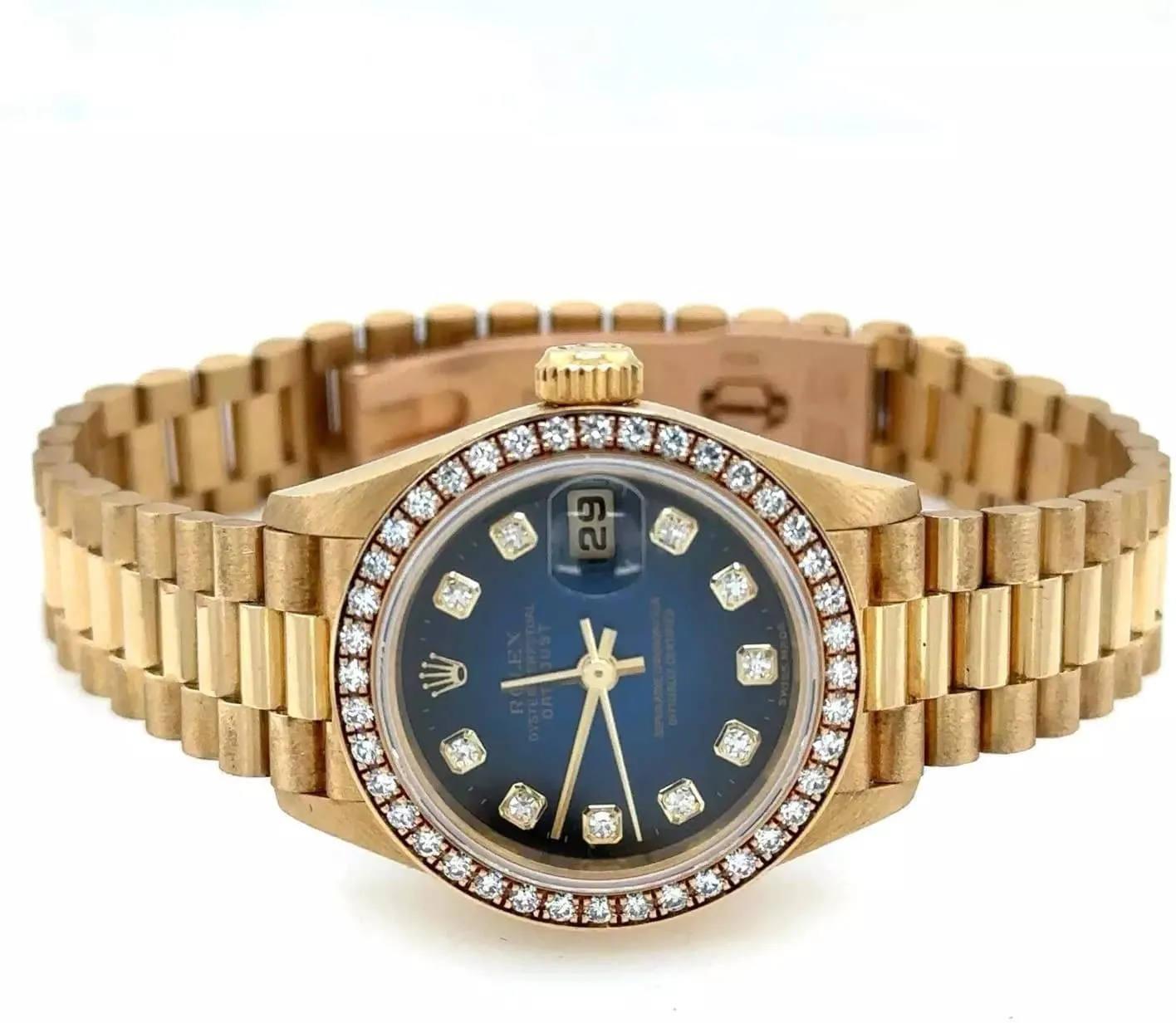 Rolex Lady-Datejust 69138 26mm Yellow gold Blue 3