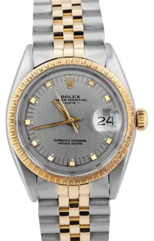 Rolex Oyster Perpetual Date 1505 34mm Yellow gold and Stainless steel Silver