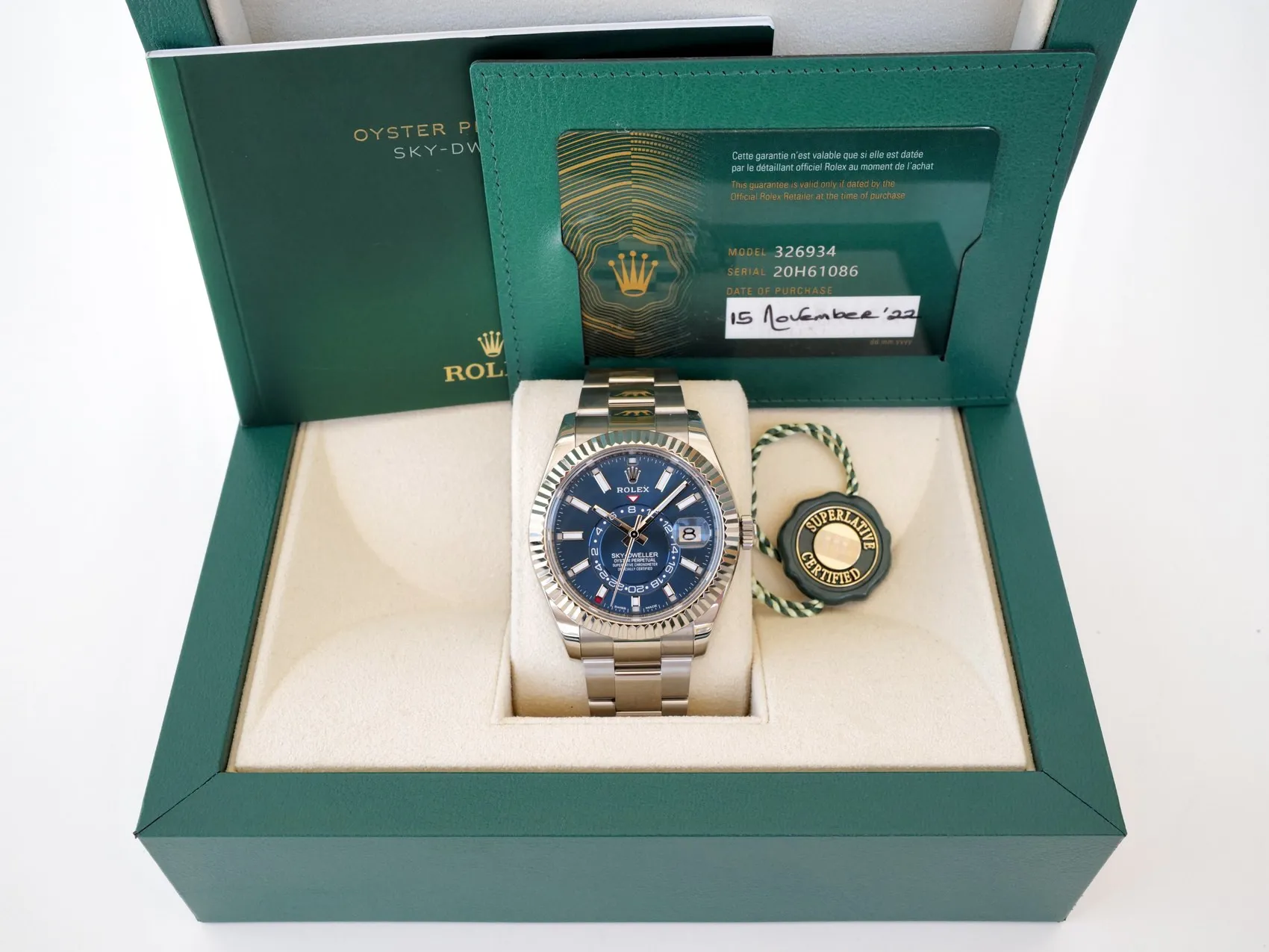 Rolex Sky-Dweller 326934-0003 42mm Stainless steel Blue 1