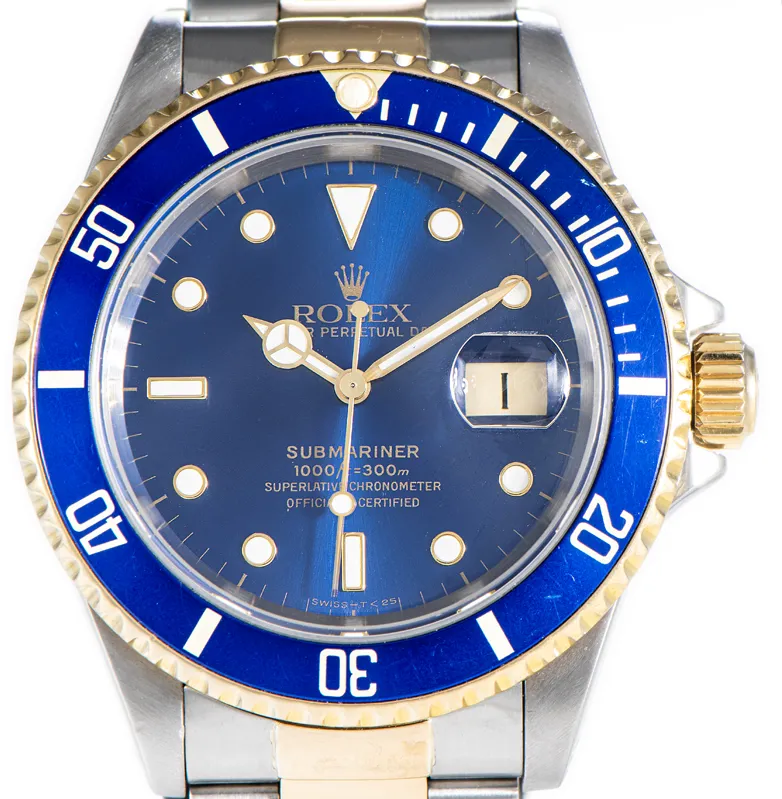 Rolex Submariner 16613 40mm Yellow gold and Stainless steel and 18k yellow gold Blue