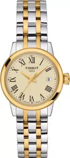 Tissot Classic T129.210.22.263.00 Yellow gold and Stainless steel White