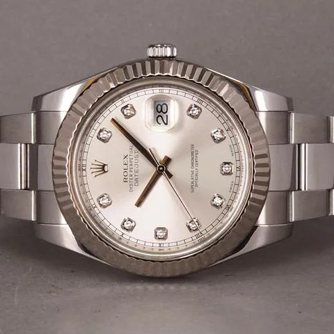 Rolex Datejust II 116334 41mm White gold Silver