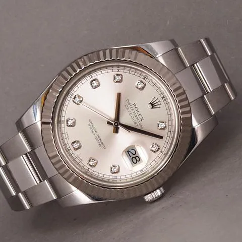 Rolex Datejust II 116334 41mm White gold Silver 4