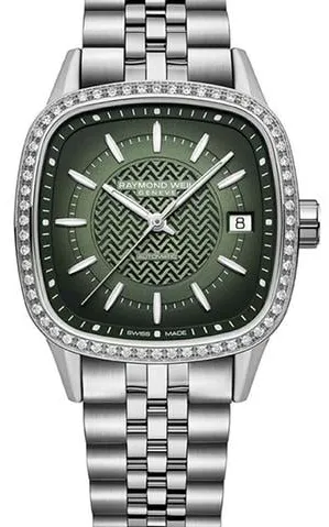 Raymond Weil Freelancer 2490-STS-52051. 34.5mm Stainless steel Green