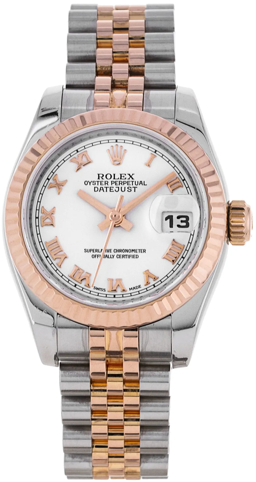 Rolex Lady-Datejust 179171 26mm Rose gold and Stainless steel White