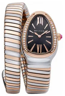 Bulgari Serpenti Tubogas sp35bspgd.1t Rose gold and Stainless steel Black and Silver