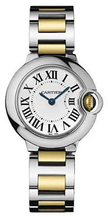 Cartier Ballon Bleu W69007Z3 28.6mm Yellow gold and Stainless steel Silver