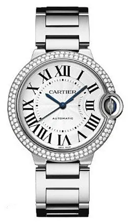 Cartier Ballon Bleu WE9006Z3 36.5mm White gold and 18k white gold Silver