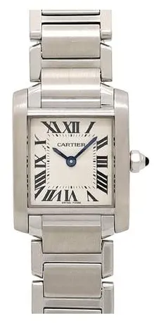 Cartier Tank Française W51008Q3 20mm Stainless steel White