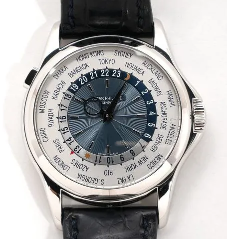 Patek Philippe World Time 5130P-001 39.5mm Platinum Silver