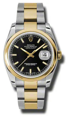 Rolex Datejust 36 116203 36mm Yellow gold and Stainless steel Black and Blue and Silver