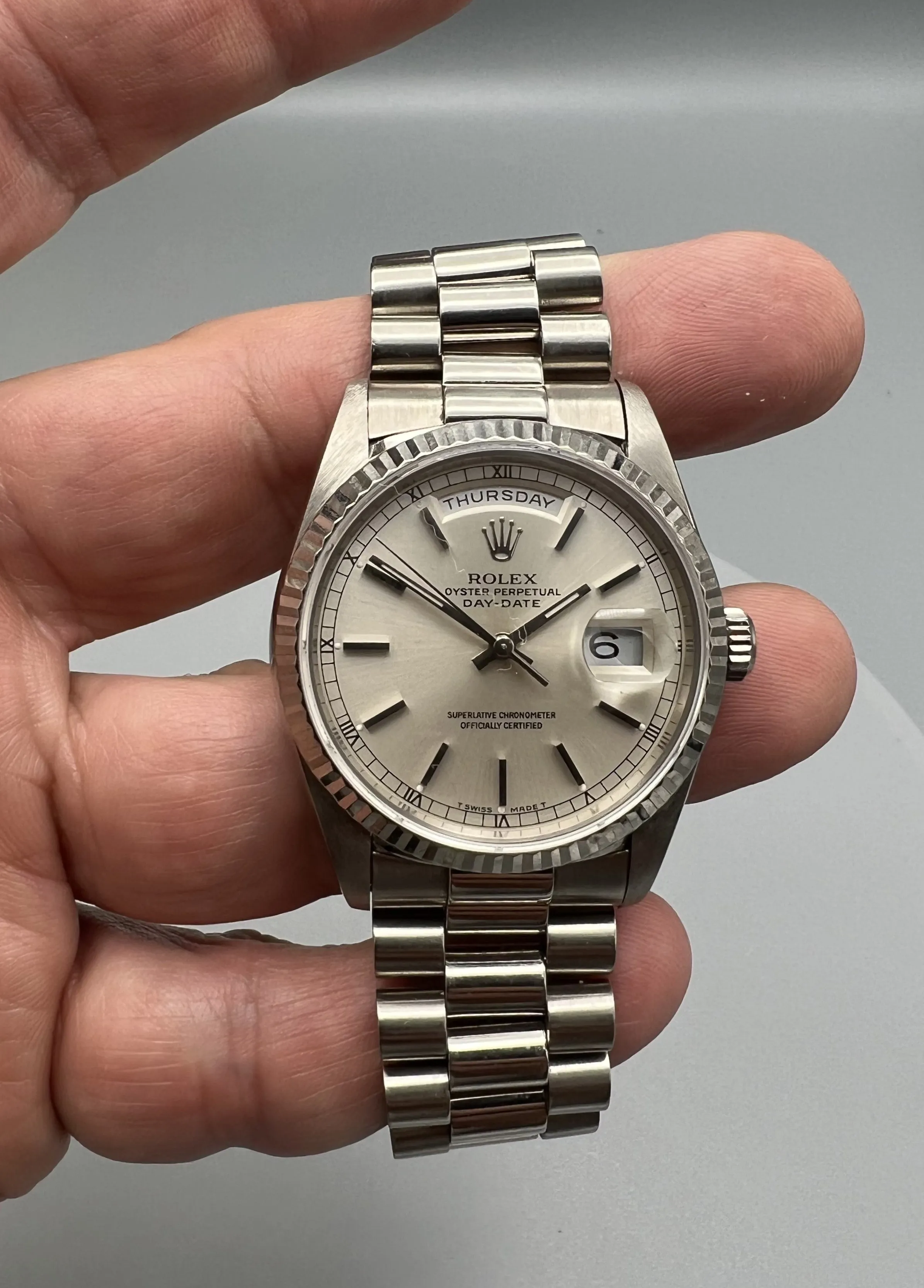 Rolex Day-Date 36 18239 36mm White gold Silver