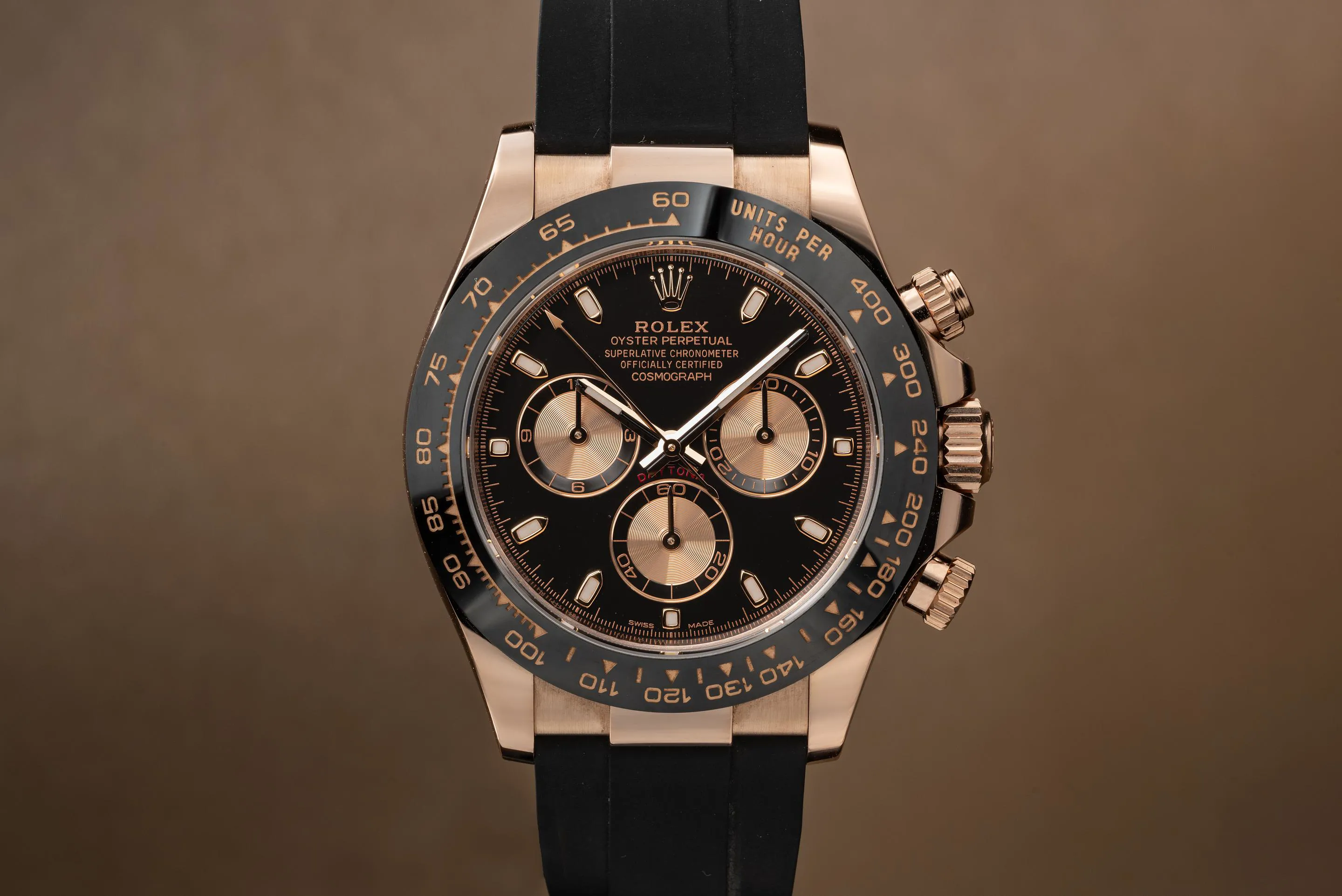 Rolex Daytona 116515 16.2mm Rose gold and 18k rose gold Black