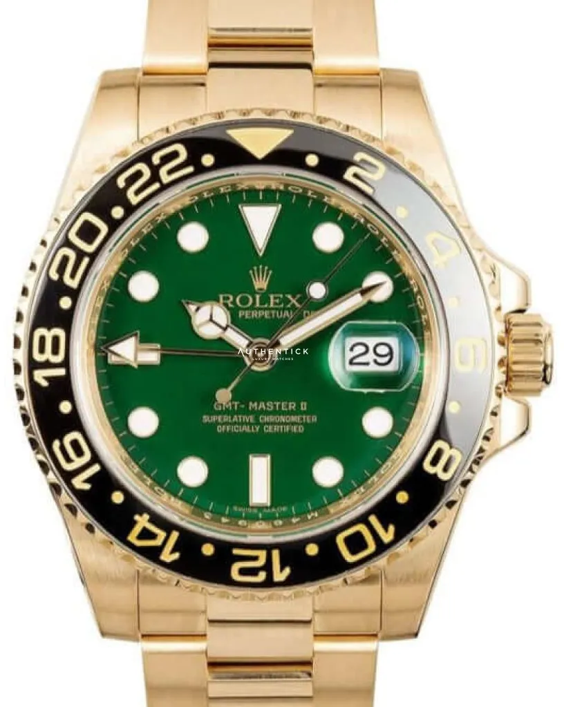 Rolex GMT-Master II 116718LN 40mm Yellow gold and 18k yellow gold Green