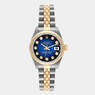 Rolex Lady-Datejust 69173 Stainless steel and 18k yellow gold Blue