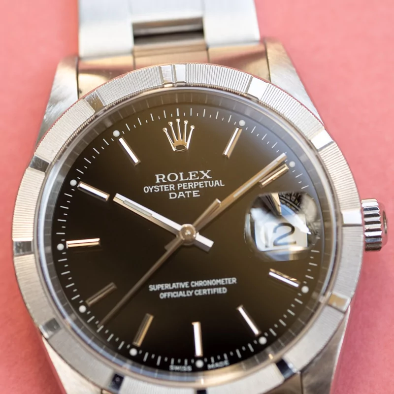 Rolex Oyster Perpetual Date 15210 34mm Stainless steel Black 9