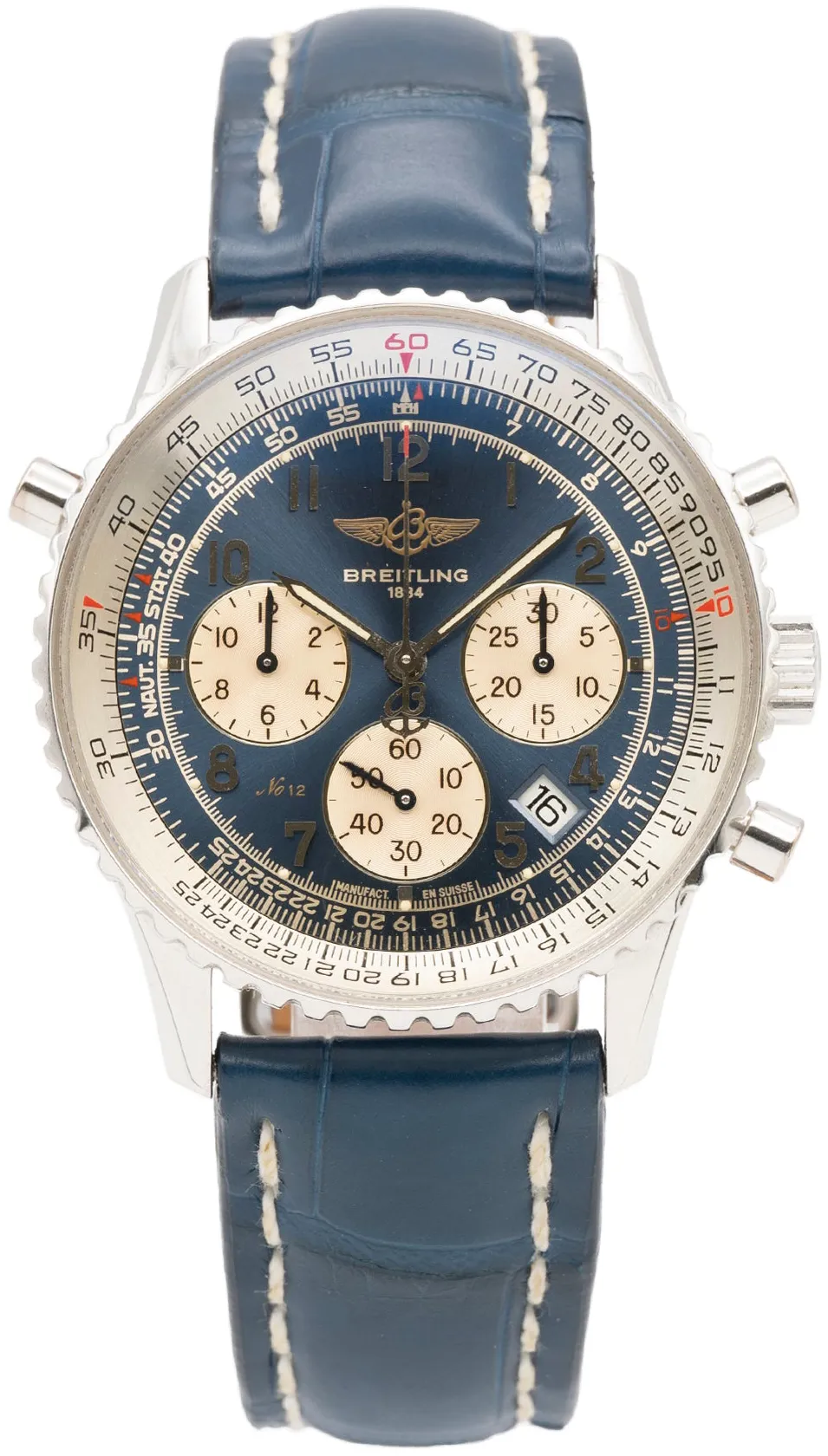 Breitling Navitimer Rattrapante L34030-L 38mm Platinum Blue