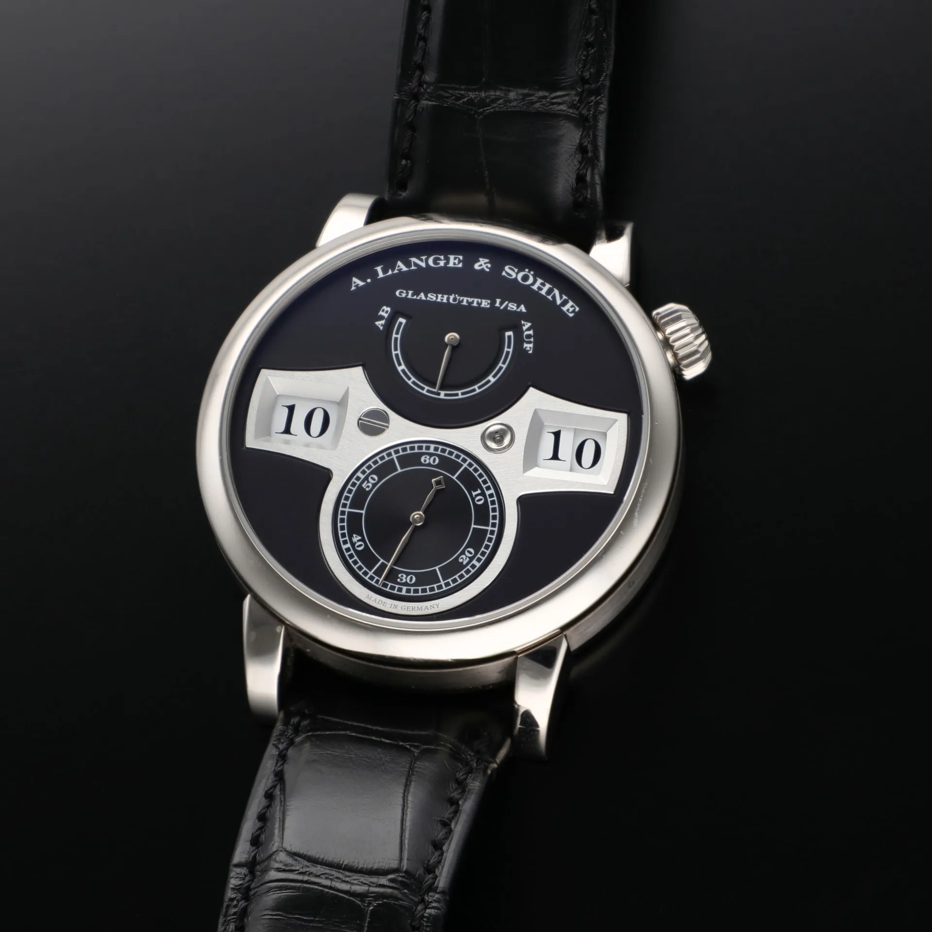 A. Lange & Söhne Lange Zeitwerk 140.029 42mm White gold Black 1