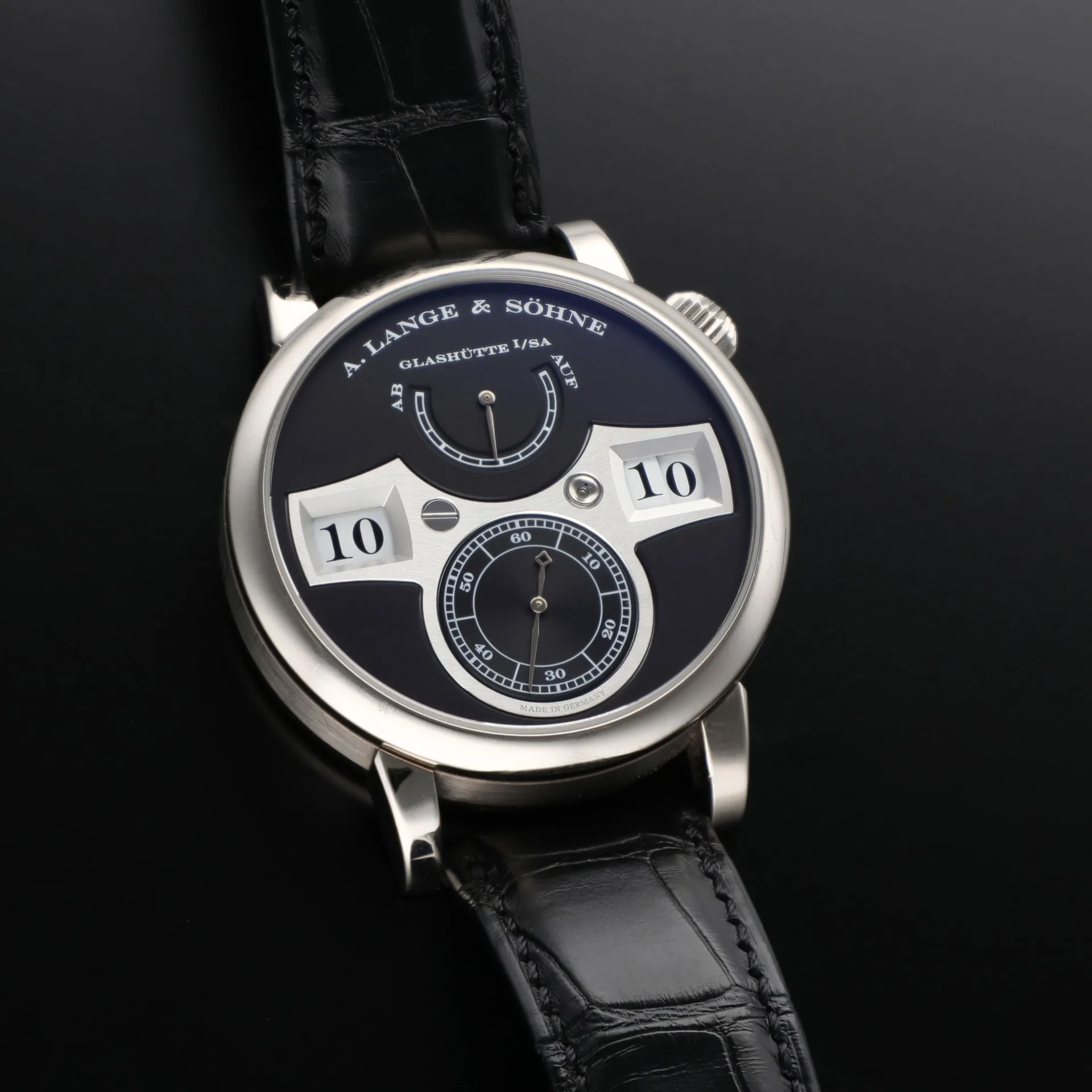 A. Lange & Söhne Lange Zeitwerk 140.029 42mm White gold Black 2