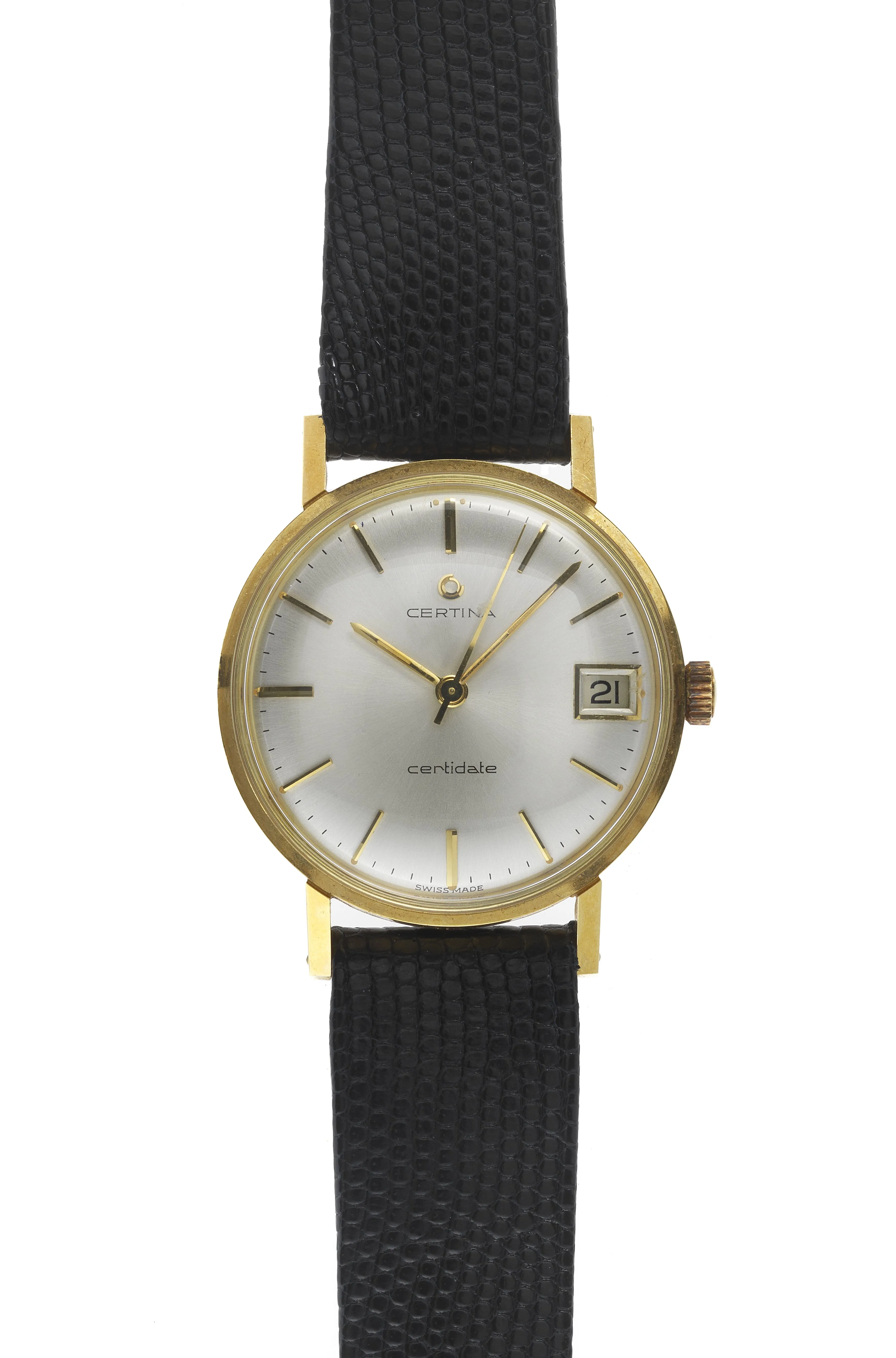 Certina 32mm Yellow gold Gray