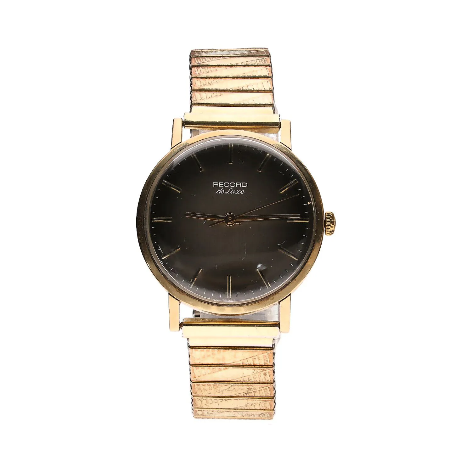 Record Watch Company 35mm 9ct Gold Grey