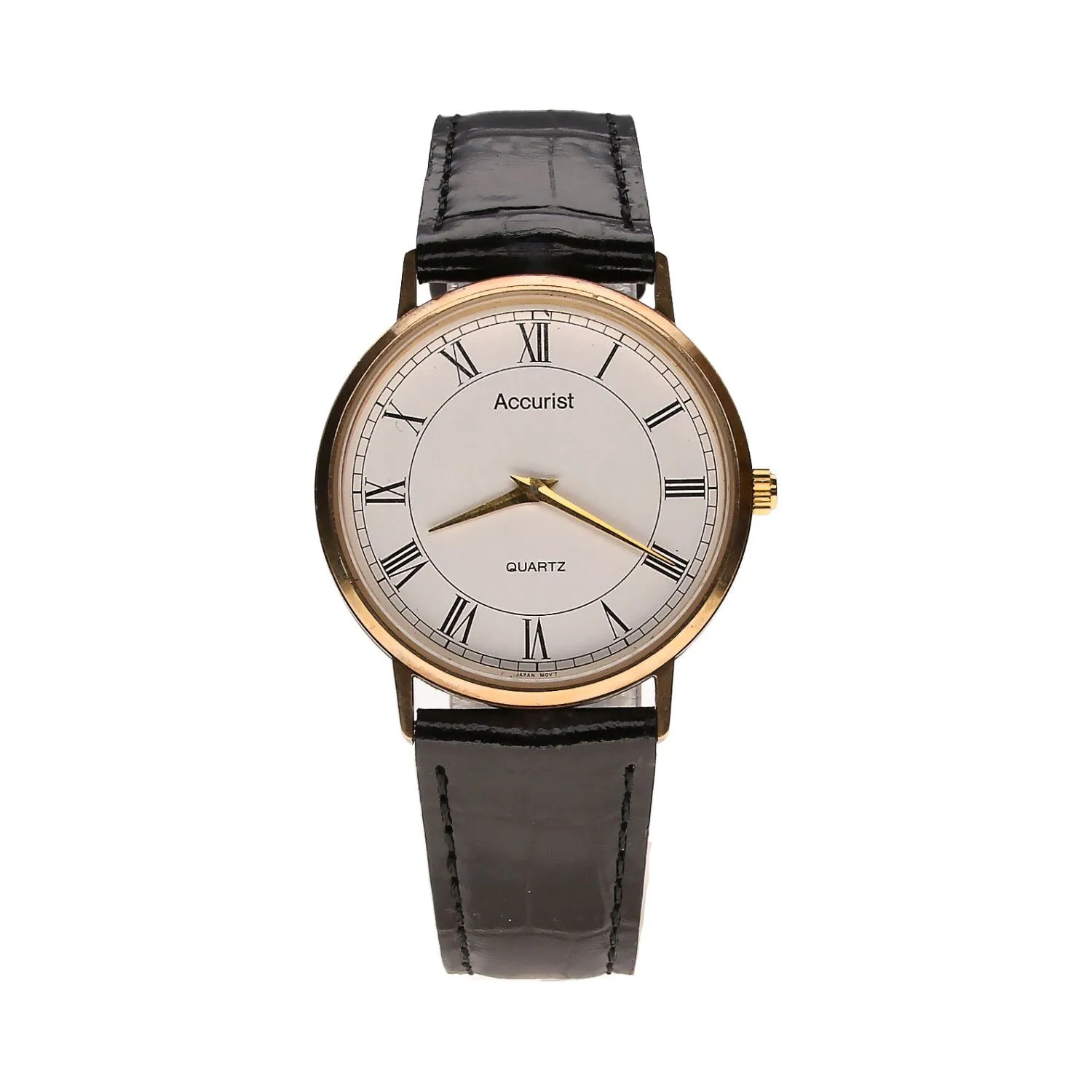 Accurist 35mm 9ct Gold White