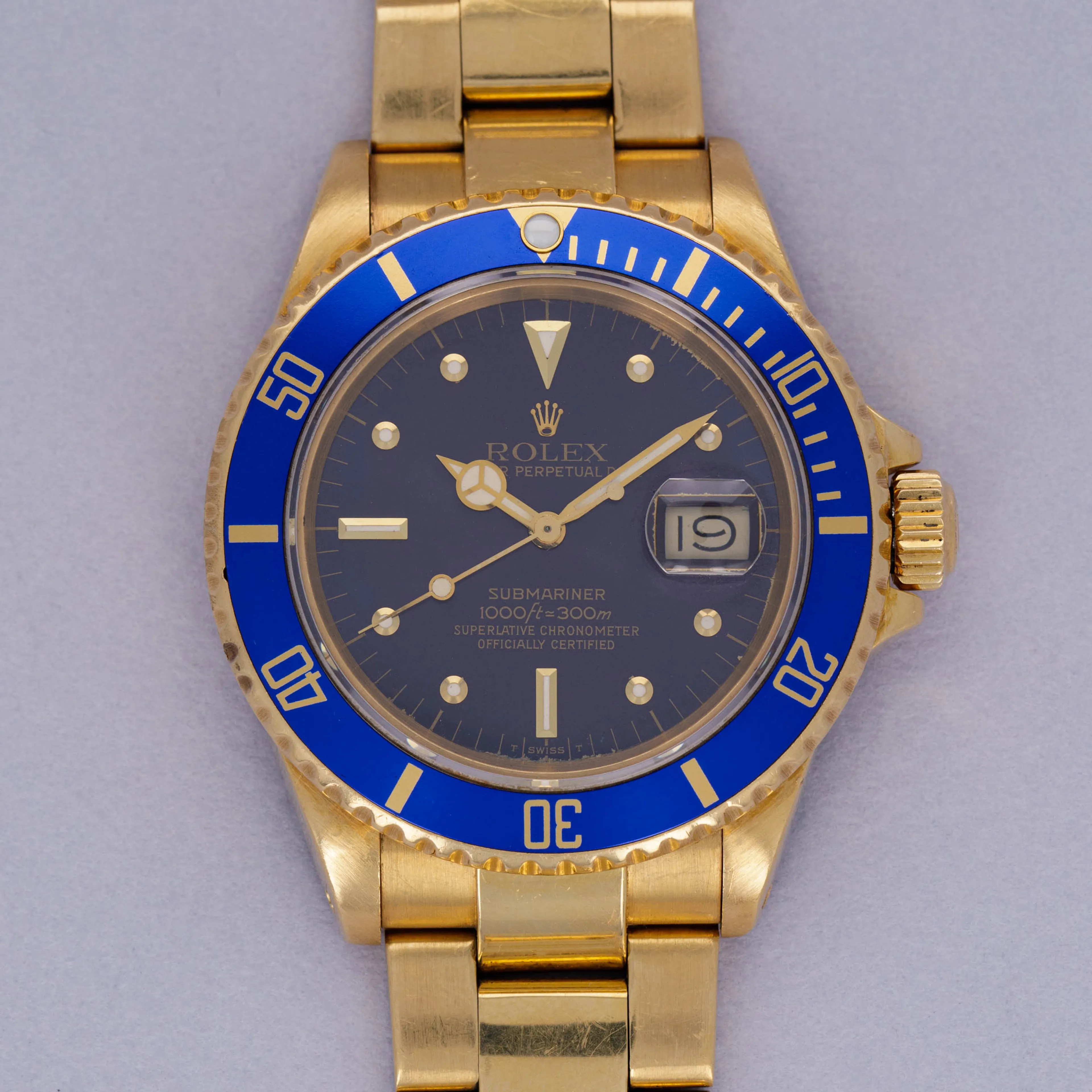 Rolex Submariner 16808 40mm Yellow gold Blue