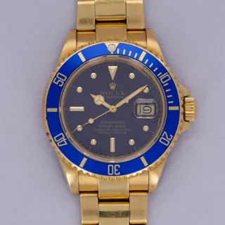 Rolex Submariner 16808 Yellow gold Blue