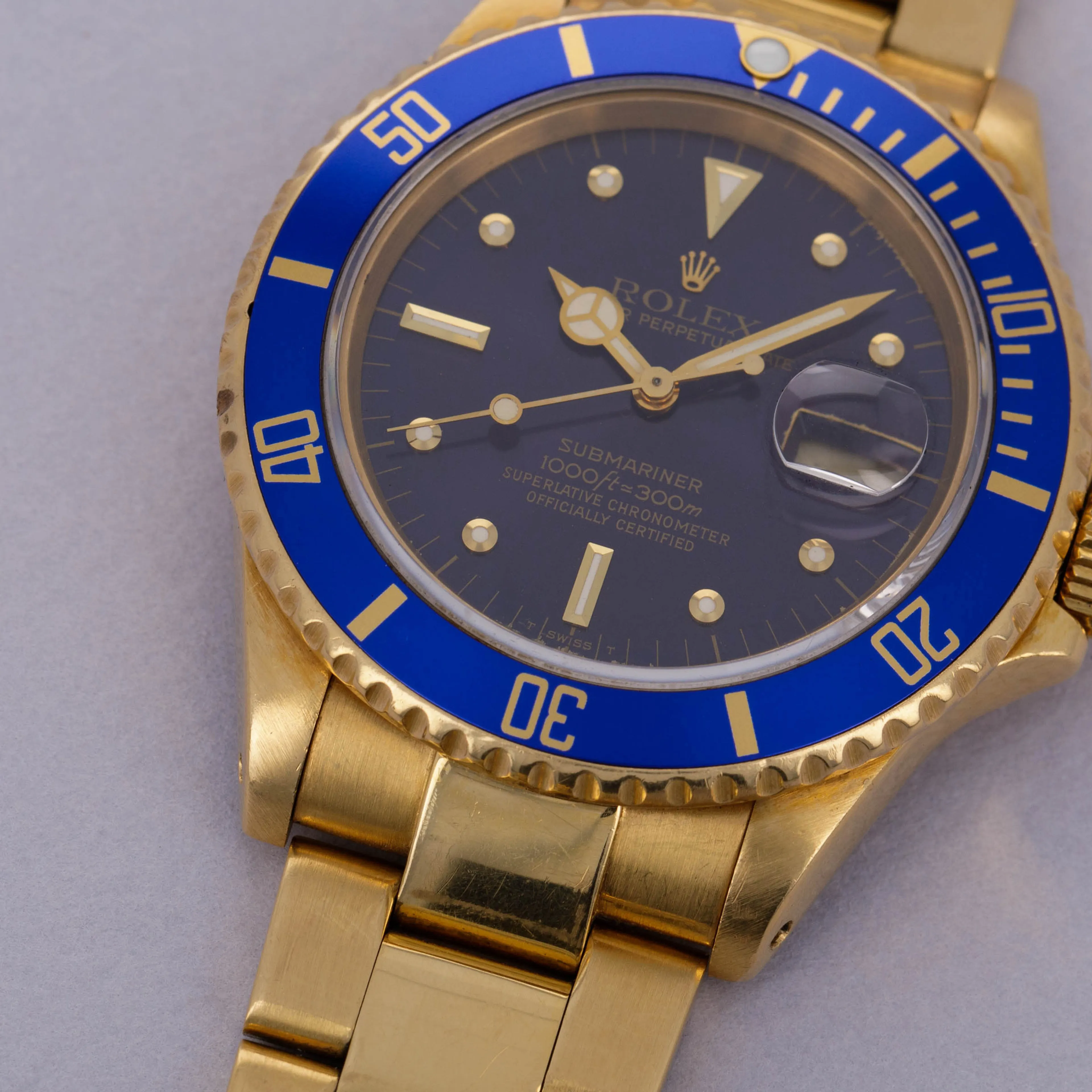 Rolex Submariner 16808 40mm Yellow gold Blue 2