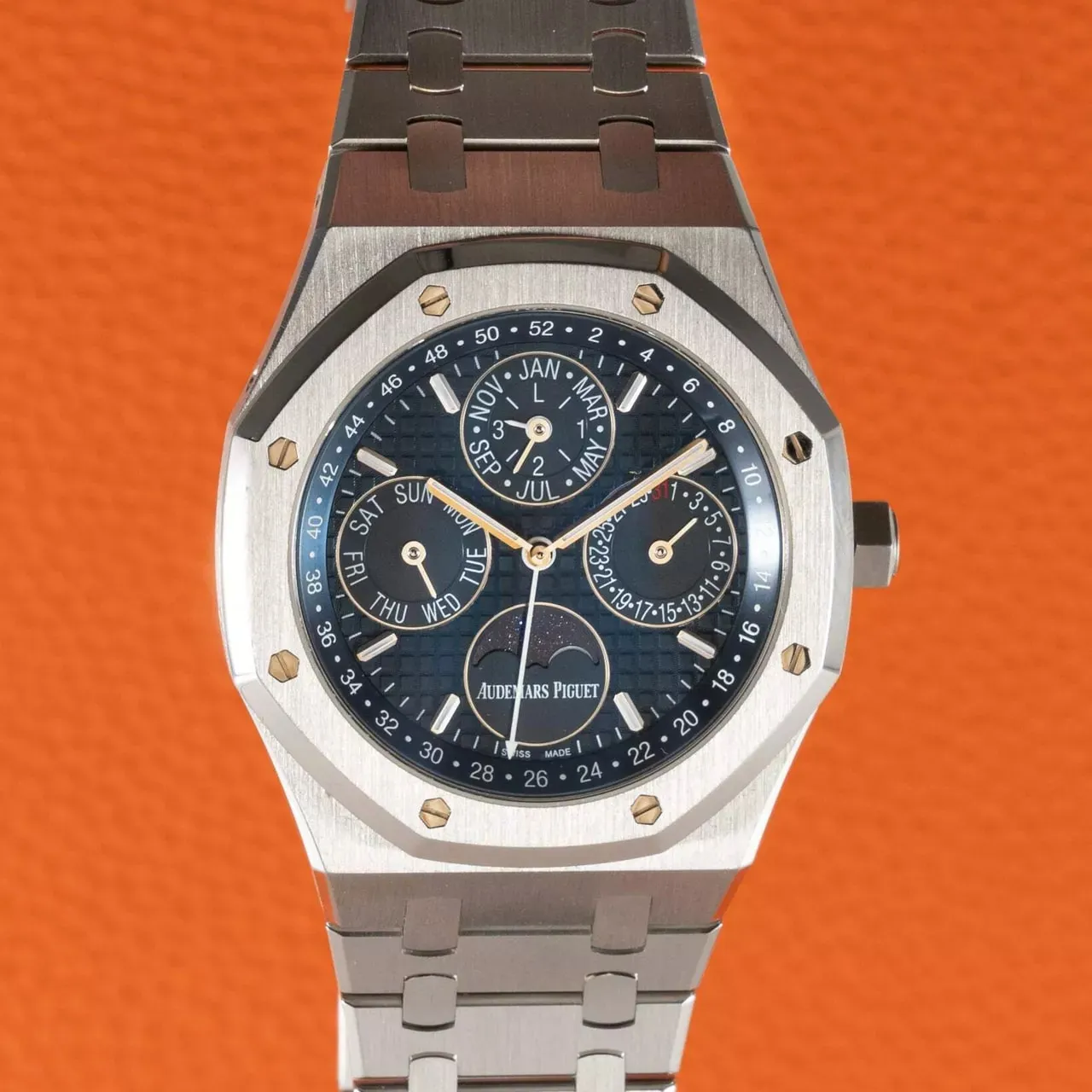 Audemars Piguet Royal Oak Perpetual Calendar 26574ST.OO.1220ST.02 41mm Stainless steel Blue