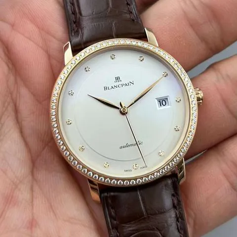 Blancpain Villeret Ultra-Slim 6223-2987-55b 37.5mm Rose gold White