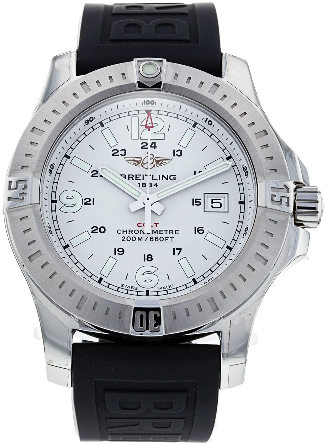 Breitling Colt A74388 44mm Stainless steel White Quarter Arabic